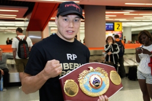 New York City, NY: WBO junior welterweight champion, the ÒSiberian RockyÓ RUSLAN PROVODNIKOV arrives at JFK (John F. Kennedy Airport) on June 1, 2014. Provodnikov is schedule to defend his title against undefeated scholar-brawler CHRIS ALGIERI on June 14, 2014 at the Barclays Center in Brooklyn, NY and televised live on HBO Boxing After Dark¨. Mandatory photo credit should read: Jayson Colon / FIGHTiMAGES.COM